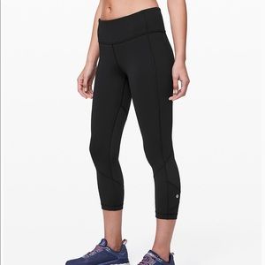 lululemon pace rival crop leggings size8 black